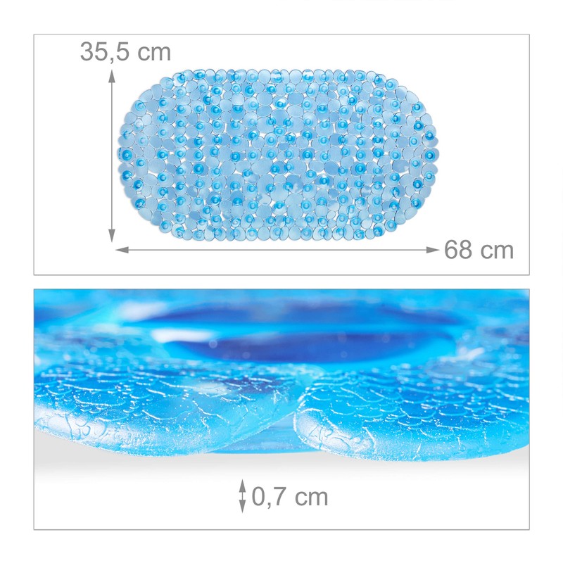 Relaxdays Stone Effect Bath Mat 68 x 35.5 cm Washable
