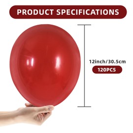 BEISHIDA 120Pcs Dark Red Balloons 12 Inch Latex Balloons WineRed Balloons Latex Balloons for men women Birthday Wedding Baby Shower Valentine's Day Bridal Party Anniversary Decorations