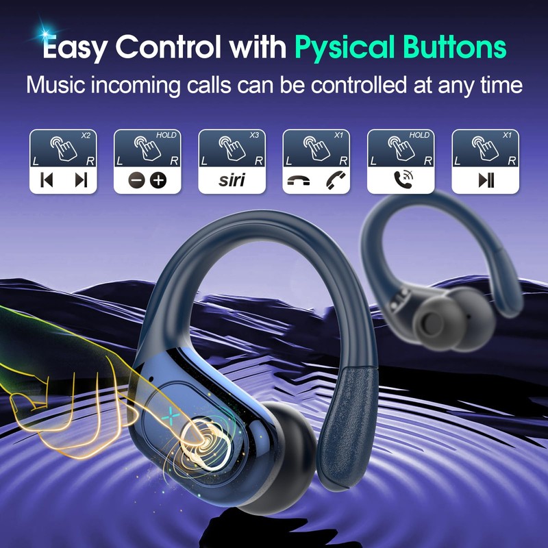 Aptkdoe Wireless Earbuds 75hrs Bluetooth 5.4 Headphone Sport, 2025 Bluetooth