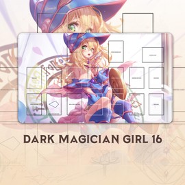 Wizcraft Gaming DM Girl 16 (Stitched) - TCG Playmat – Master Rule Duel Field Zones, Large 1-Player Japanese Anime Card Game Mat