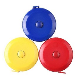 SumVibe 60-Inch 150cm Soft Retractable Measuring Tape,Body Tailor Sewing Craft Cloth Pocket Tape Measure 3-Pack Red Blue Yellow