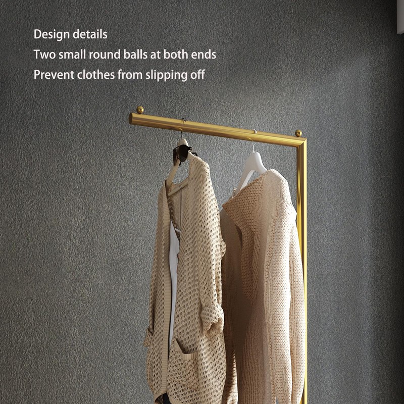 ZHBHYZ Gold clothing rack with Marble Base,Modern clothes racks for