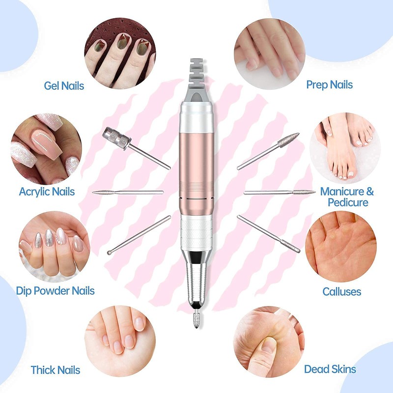 Delanie Electric Nail Drill Professional 35000 RPM Rechargeable Portable E-File
