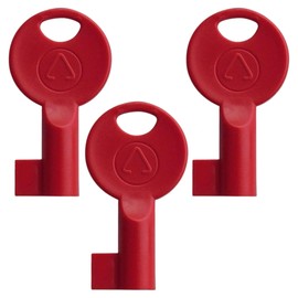 Red Fire Alarm Keys – Universal Metal Reset & Replacement Keys for Break Glass Call Points, Fire Alarm Panels & Testing – 3-Pack - C-TEC S-Key for CFP Panels