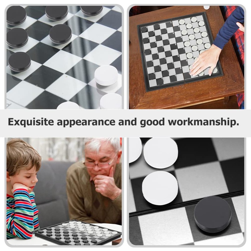 Backgammon Game Pieces Replacement: 30pcs Black White Backgammon Checkers for