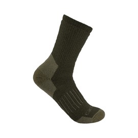 Carhartt Men's Heavyweight Synthetic-Wool Blend Crew Sock, Moss, Large