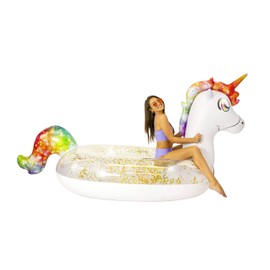 PoolCandy Gigantic Glitter Unicorn Beach & Pool Raft