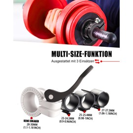 ZY-HUAN Mini Barbell Clamps, Adjustable Size Dumbbell Clasp, 30 mm, 28 mm, 25 mm, 23 mm, Quick Release Weight Clips, Quick Release Barbell Bar for Crossfit, Professional Training (White + Black)