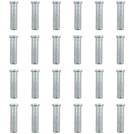 TAODAN 24PCS 6.2mm Diameter Silver Aluminium Arrowhead Holder Bow and Archery Accessory Interchangeable Arrowheads for Fiberglass Carbon Arrows