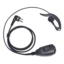 HYSHIKRA Walkie-Talkie Headset, G Shape Earpiece with PTT and Built-in Mic for Motorola CP200 GP2000 XU1100 GP300 Yaesu FT-4XR FT-4VR FT-65R FT-25R Handheld 2-Way Radio HT (Pack of 2)