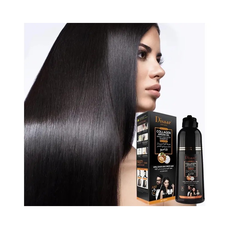 Shampoo Cubre Canas Negro Barba Colágeno Argan