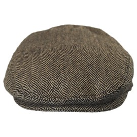 Jaxon Kids' Herringbone Wool Blend Ivy Cap (Child M/L, Brown)