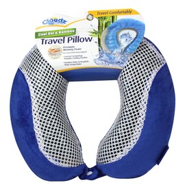 Cloudz Comfort Gel Memory Foam Travel Neck Pillow - Blue