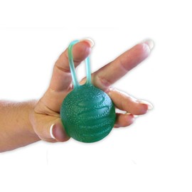 Rehabilitation Advantage Hand Grip Finger Therapy Exercise Ball with Loop, Green