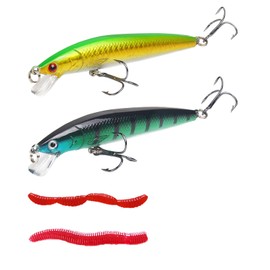Gah Fishing Lure Kit Mixed Hard Baits Minnow Crankbaits Swimbait for Bass Pike Trout Salmon fit Saltwater and Freshwater Suspending Shallow Diving.