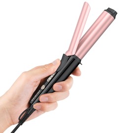 Zavarea Curling Iron for Short Hair, Mini Hair Curler with 1 Inch Ceramic Barrel, 3 Adjustable Temp, Portable Design, Instant Heating, Dual Voltage for Travel, Auto Shut-Off, Includes Storage Bag