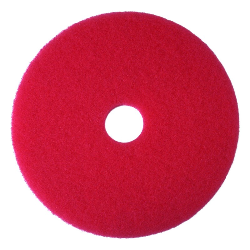 3M Buffer Floor Pad 5100, Red, 16", Removes Soil, Scratches,