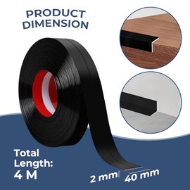 Storystore Wall Corner Protector Moulding Trim 1.6 in x 13 Ft,Peel and Stick Corner Moulding Trim, Self Adhesive Corner Guards Edge Protector for Wall Edge Corner, Countertop,Black