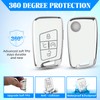 QBUC for Volkswagen Key Fob Cover,5 Buttons Soft TPU Protection