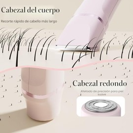 Recortadora de bikini para mujer, maquinilla de afeitar eléctrica sin dolor para piel de seda, afeitadora corporal inalámbrica para viajes, rasuradora