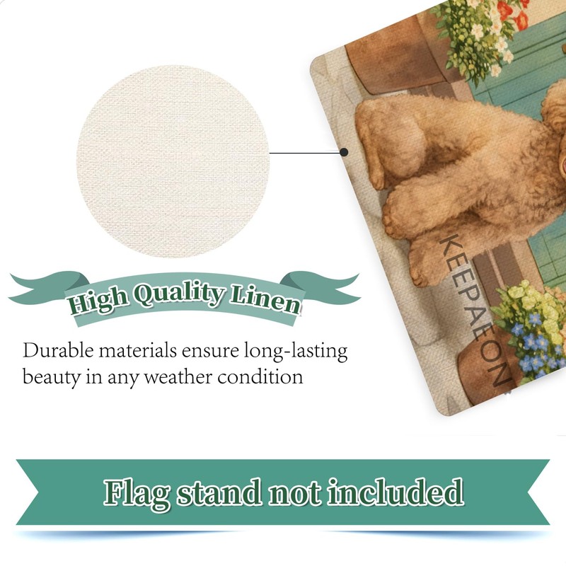 KEEPAEON Poodle Garden Flag 12x18 In Welcome Dog Flag Small