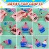 Iooleem Pony Beads (1000pcs Red Glitter) - Beads for Jewelry