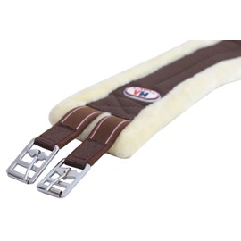 Majestic Ally Mink Fleece Padded Girth with Heavy Duty Elastics & Stainless Steal Hardware Brown -42",44",46",48" and 50" (50 Inch, Brown)