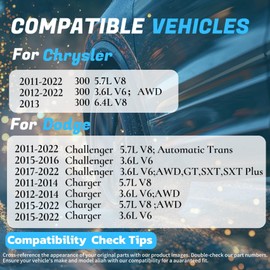Vinomkii 3PCS A5522 A5388 Engine Motor & Trans Mount Compatible with 2011-2022 Dodge Charger 2011-2022 Challenger & Chrysler 300 3.6L 5.7L Replace with A5090140AG 52124671AE