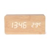 Radio Clock, Wooden Clock, Multifunctional, LED Time Display, Large Screen,