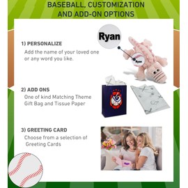 DolliBu Pink Alligator Stuffed Animal with Baseball Plush - Soft and Huggable Plush, Great Gifts for Kids Who Love Baseball, Cute Wild Animal Plush with Plush Baseball Toy for Kids, Adults - 14 Inch