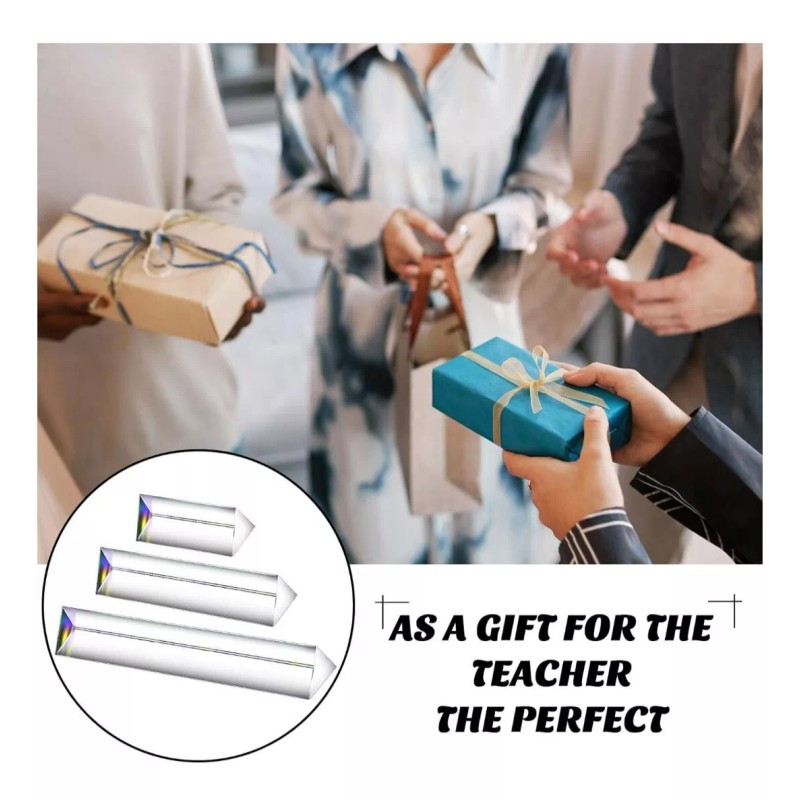 Kanayu 12 Pack Clear Triangular Prism Optical Glass Triangular Prism