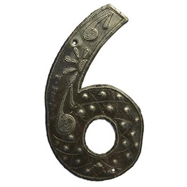 Metal House Numbers, Haiti Recycle Oil Drums, 7.62 Inches, Home Decor, Curb Appeal, Haitian (6)