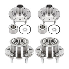 AutoShack Set of 4 Front and Rear Wheel Hub and Bearing Assembly Replacement for Lincoln Zephyr 2007-2012 MKZ 2006-2012 Ford Fusion 2006-2011 Mercury Milan 2003-2008 Mazda 6 5-Lugs HUB030400016
