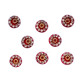Goddess Round Red Bindi Tattoo Stickers Adhesive Body Jewelry Studded With Rhinestones Indian Daily Use Forehead Bindi Face Jewels Head Accessory Bridal (Design 2)