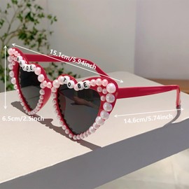 DtgEcd Bride Sunglasses, Hen Party Glasses, Bride To Be Glasses, Hen Do Accessories, Bachelorette Party Glasses, Bride Sunglasses, Fun Funky Loce Heart Sunglasses Gift For Bride, Adult, Women, Ladies