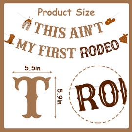 Western 2nd Birthday Party Decorations - This Ain't My First Rodeo Banner, Western Cowboy Cowgirl 2nd Rodeo Theme Birthday Party Decorations, Wild West Its My Second Birthday Party Supplies