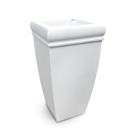 Mayne Chelsey 28in Tall Planter - White - 16in L x 16in W x 28in H - with 9.8 Gallon Built-in Water Reservoir (5883-W)