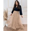 Flygo Women's Maxi Tulle Skirt Long Tiered A Line Mesh