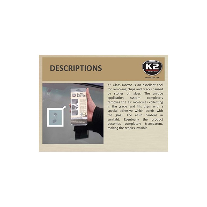 K2 Glass Stone Repair - Disc Doctor Windscreen Repair Kit,