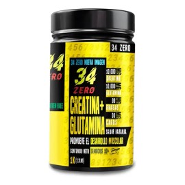 Suplemento Creatina + Glutamina 34 Zero 1 Kg 50 Servicios Sabor Naranja