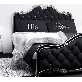 60 Second Makeover Limited His and Hers Black Pillowcase Couples Pillow Case Gift Bedding Present Wedding Valentines Christmas Birthday Engagement
