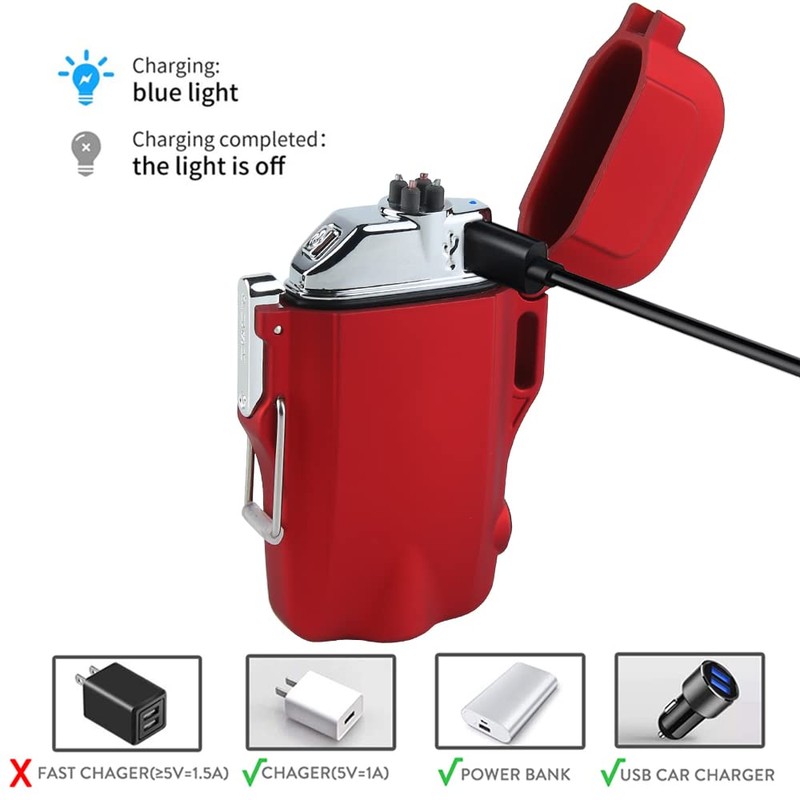 SUPRUS Waterproof 3 Modes of Flashlight Windproof Lighter Dual Arc