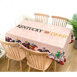 Hafangry Derby Tablecloth Kentucky Horse Racing Themed Party Decoration Run for The Roses Kitchen Dining Room Table Cover-60×84inch