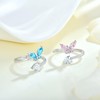 Vemhel Butterfly Ring 925 Sterling Silver Open Adjustable Bypass Ring