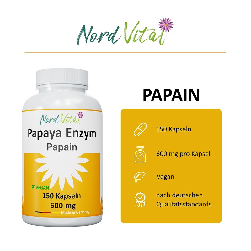 Papaya Enzyme - High Dose! - 150 Capsules - 1800