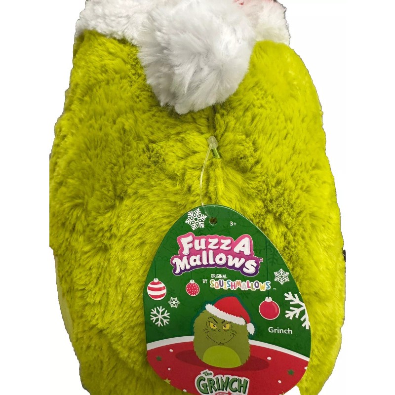 Squishmallows The Grinch in Santa Hat 12 Inch Soft Plush