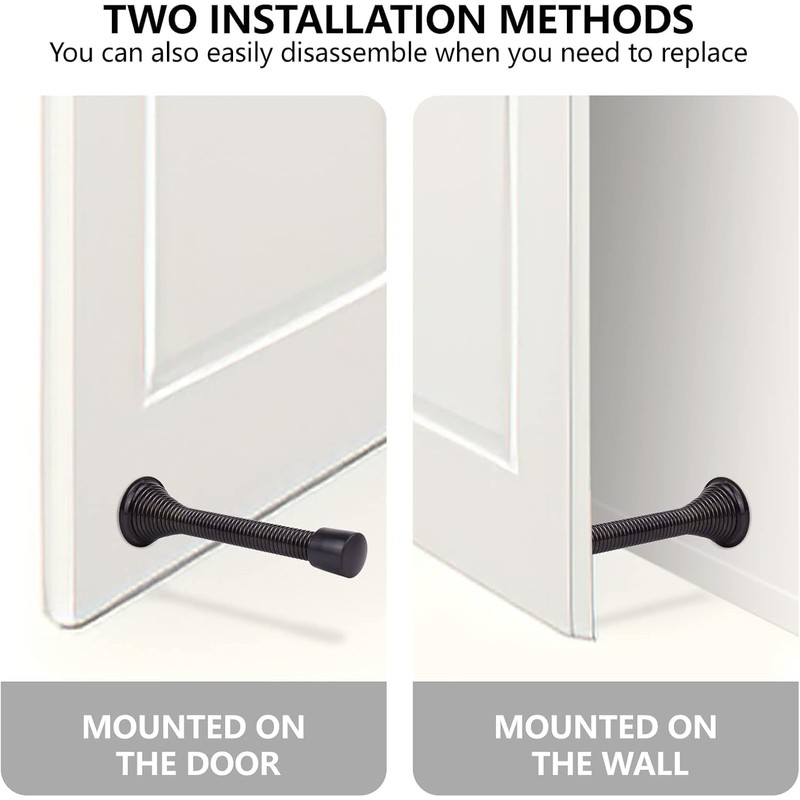 85mm Spring Door Stop - Heavy Duty Metal Wall Mounted