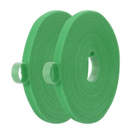 PATIKIL 0.4IN x 33FT Hook and Loop Tape, 2 Pcs Double-Sided Nylon Strips Reusable Cable Ties Roll Multi-Purpose Cord Management Tape Wrap Fastener for Home Office, Green