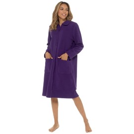 Undercover Ladies Zip Fleece Gown LN730UC Purple 10-12