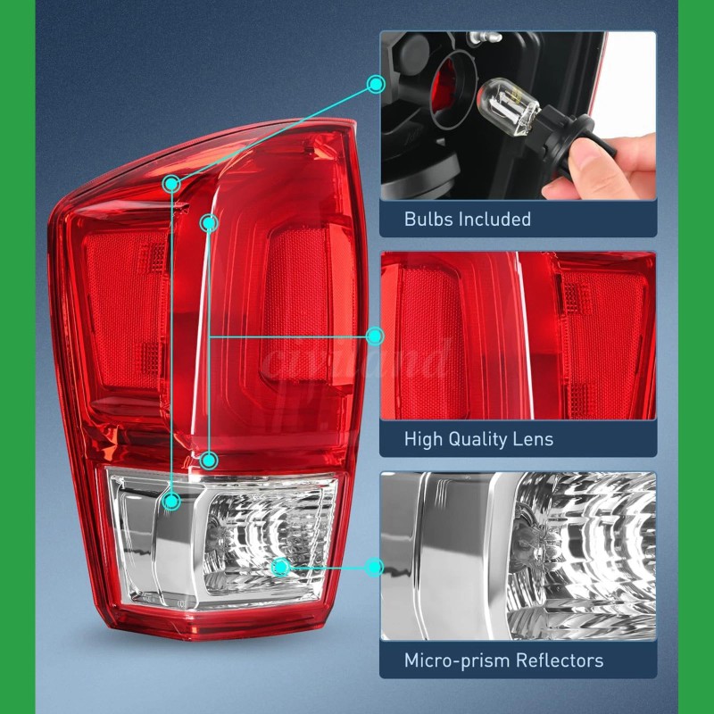 Left+Right Tail Lights Brake Lamps for 2016 2017 2018-2023 Toyota